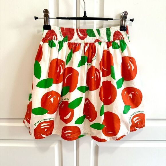 NWT Stella McCartney Kids Ivory & Orange Cotton Skirt with a clementine print. - Picture 2 of 9
